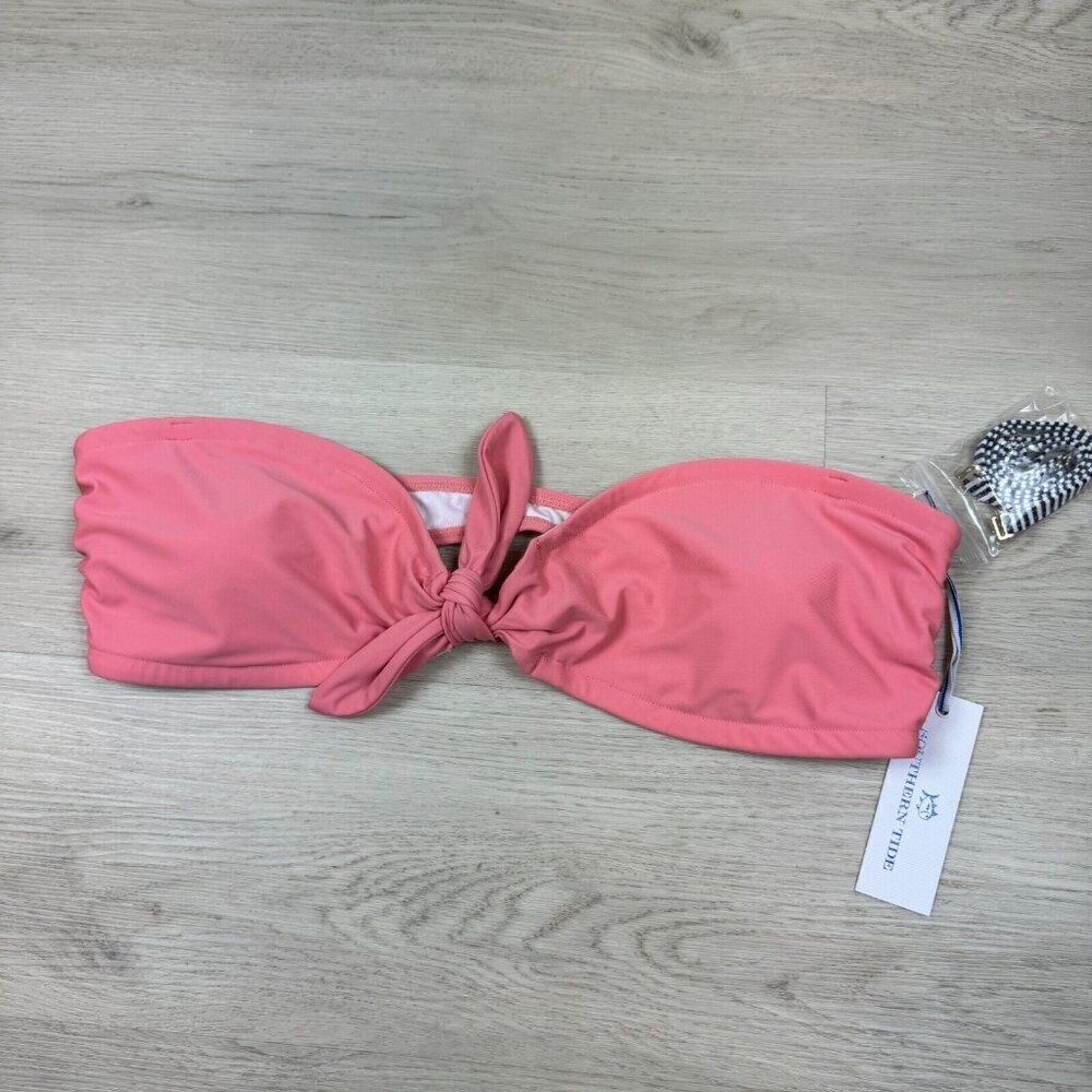 Southern Tide Bandeau Bikini Top Size Large Citrus Punch‎ NEW